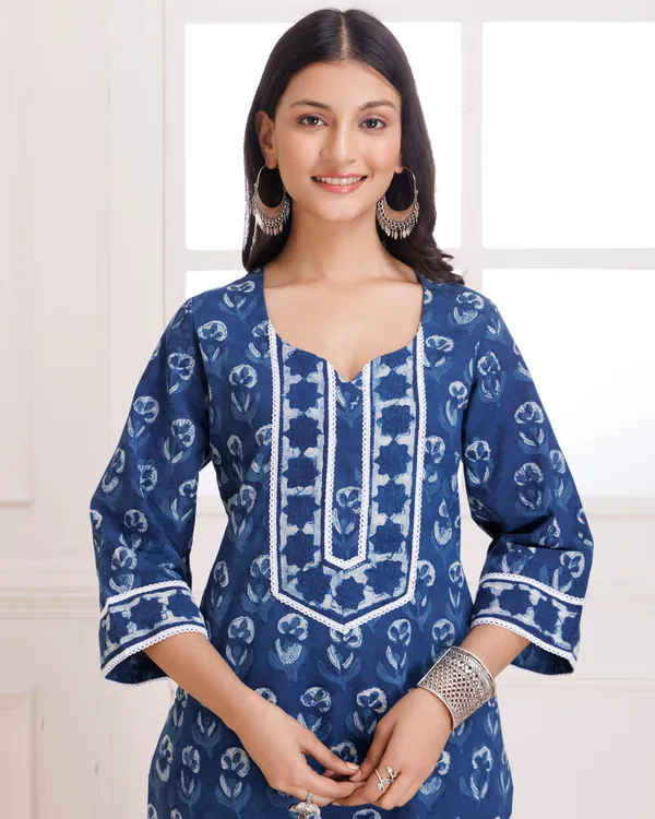 Navy_Blue_Dabu_Hand_Block_Printed_Cotton_Suit_Set