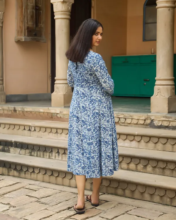 Blue_Dabu_Print_Cotton_Angrakha_Dress