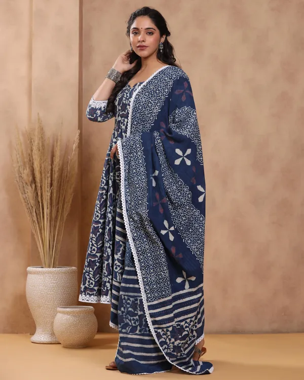 Navy_Blue_Floral_Dabu_Print_Anarkali_Suit
