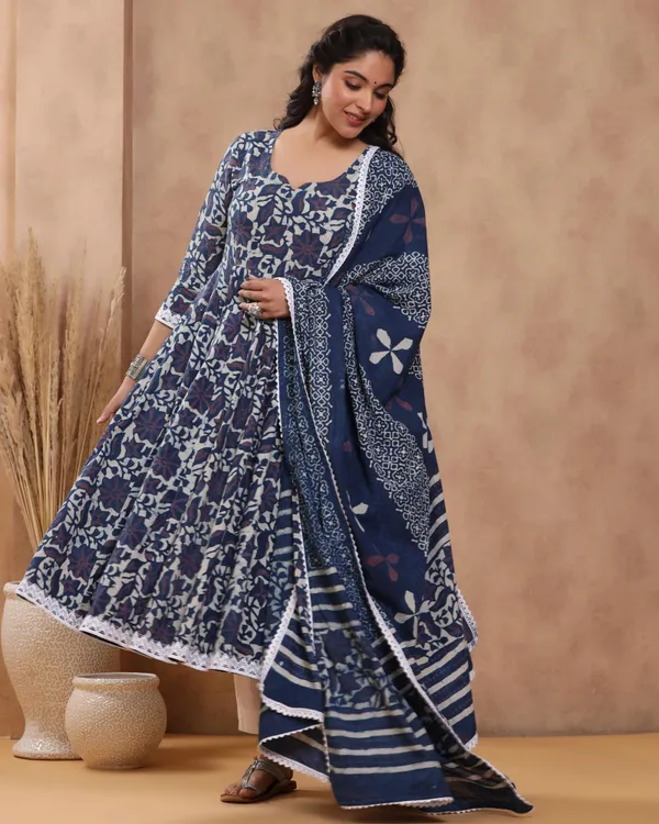Navy_Blue_Floral_Dabu_Print_Anarkali_Suit