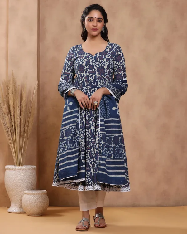 Navy_Blue_Floral_Dabu_Print_Anarkali_Suit
