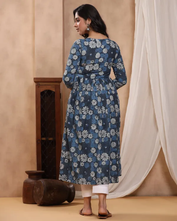 Navy_Blue_Kashish_Dabu_Baisa_Hand_Block_Printed_Cotton_Gathe_Kurti