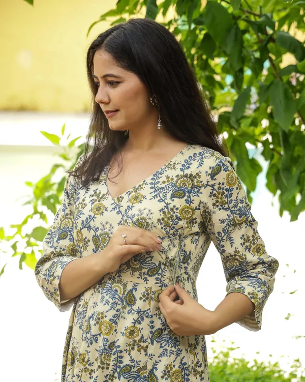 Green_Ivory_Bagru_Print_Cotton_Angrakha_Dress