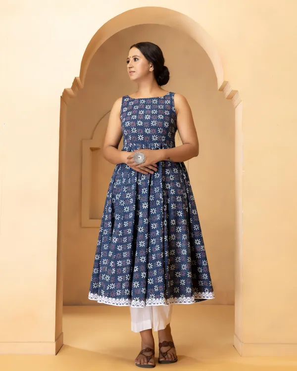 Navy_Blue_Jaipuri_Print_Sleeveless_Anarkali_Suit