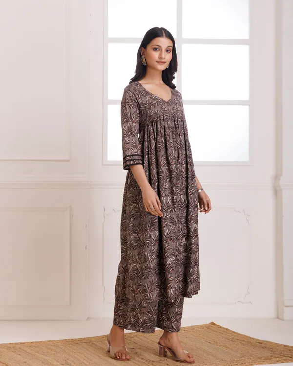 Brown_Kashish_Dabu_Hand_Block_Printed_Cotton_Gathekurta_Pant