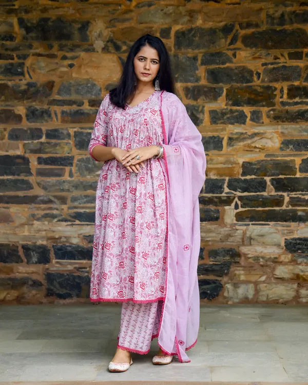 Lavender_Block_Printed_Cotton_Suit_Set