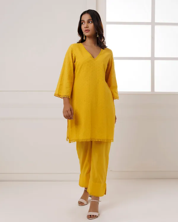 Yellow_Cotton_Schiffli_Kurta_Set