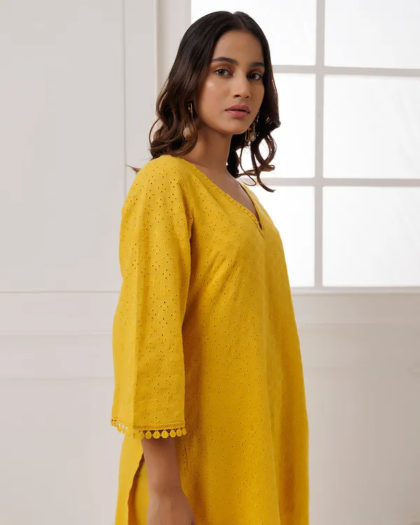 Yellow_Cotton_Schiffli_Kurta_Set