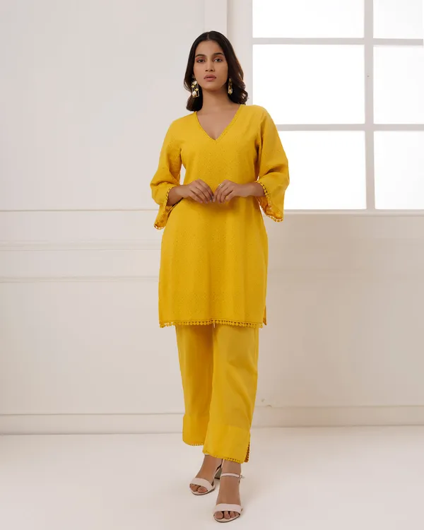 Yellow_Cotton_Schiffli_Kurta_Set