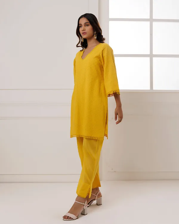 Yellow_Cotton_Schiffli_Kurta_Set