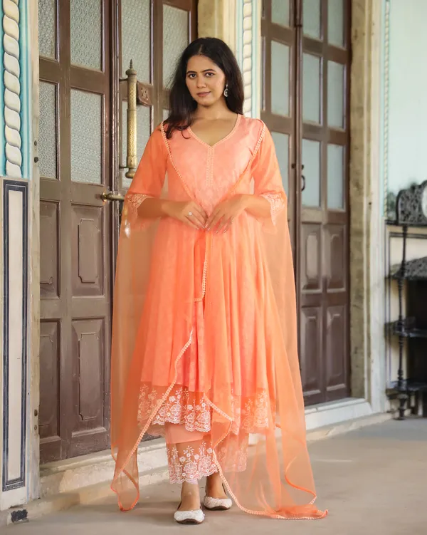 Orange_Dobby_Cotton_Anarkali_Suit