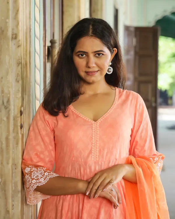 Orange_Dobby_Cotton_Anarkali_Suit