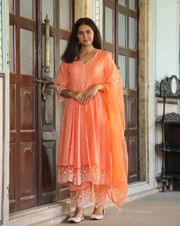 Orange_Dobby_Cotton_Anarkali_Suit