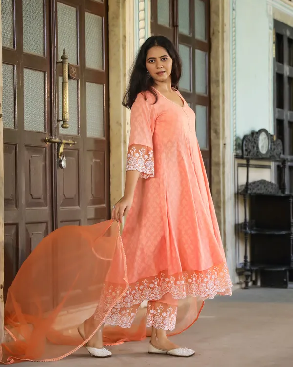 Orange_Dobby_Cotton_Anarkali_Suit