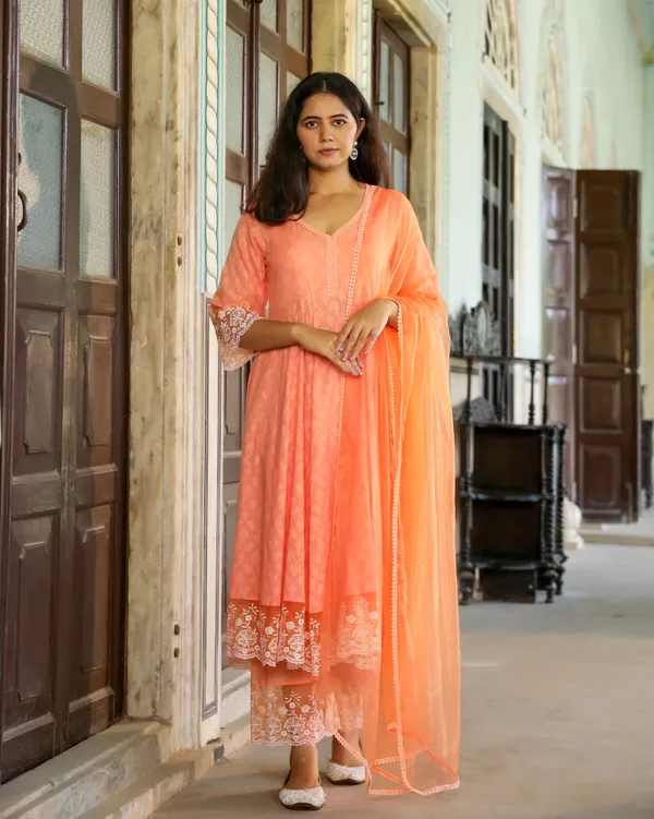 Orange_Dobby_Cotton_Anarkali_Suit