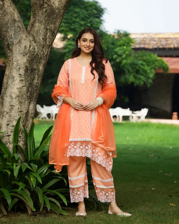 Orange_Dobby_Cotton_Asymmetric_Suit_Set