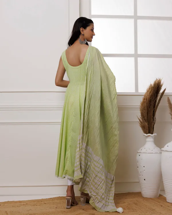 Green_Pista_Polka_Dot_Printed_Cotton_Anarkali_Suit