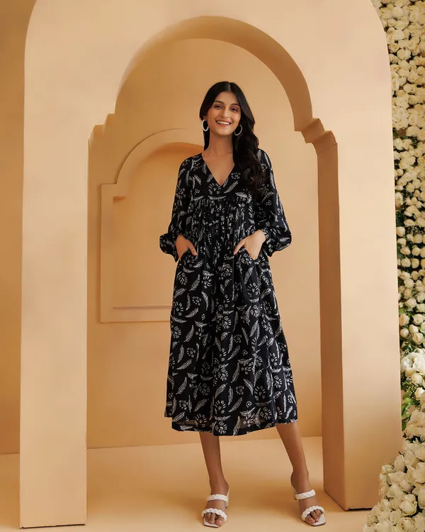 Black_Qala_Hand_Block_Printed_Gathe_Dress