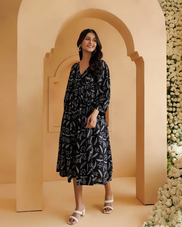 Black_Qala_Hand_Block_Printed_Gathe_Dress