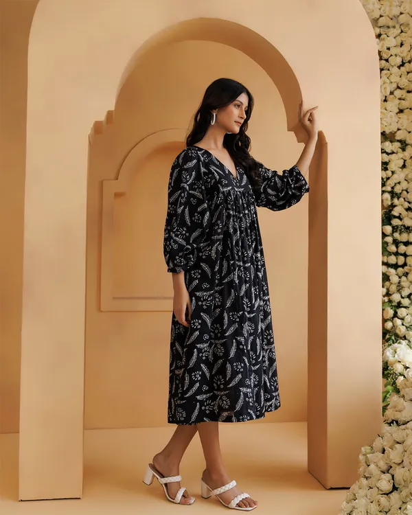 Black_Qala_Hand_Block_Printed_Gathe_Dress