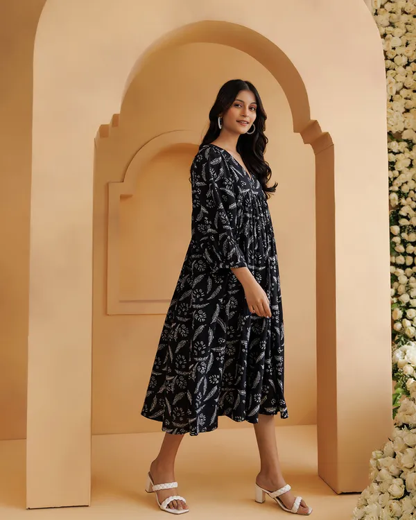 Black_Qala_Hand_Block_Printed_Gathe_Dress