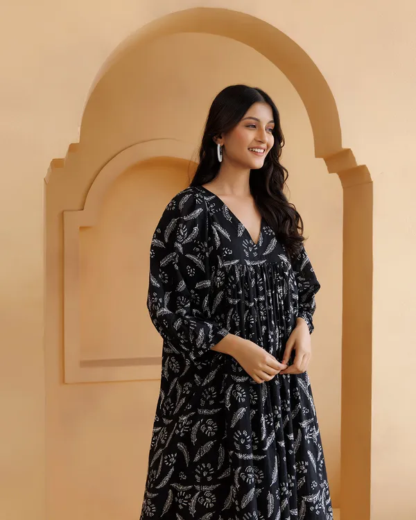 Black_Qala_Hand_Block_Printed_Gathe_Dress