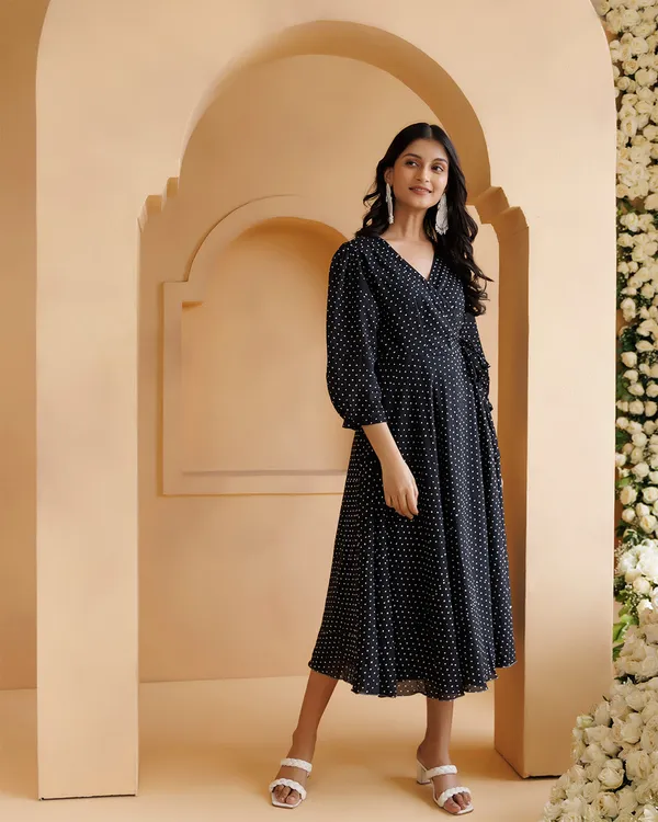 Black_Qala_Polka_Hand_Block_Printed_Angrakha_Dress