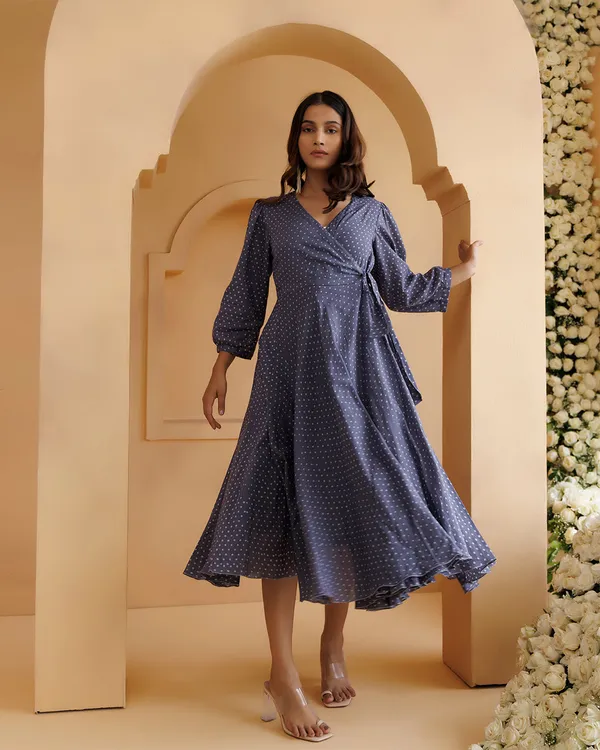 Navy_Blue_Qala_Polka_Hand_Block_Printed_Angrakha_Dress