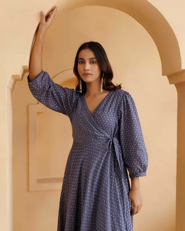 Navy_Blue_Qala_Polka_Hand_Block_Printed_Angrakha_Dress
