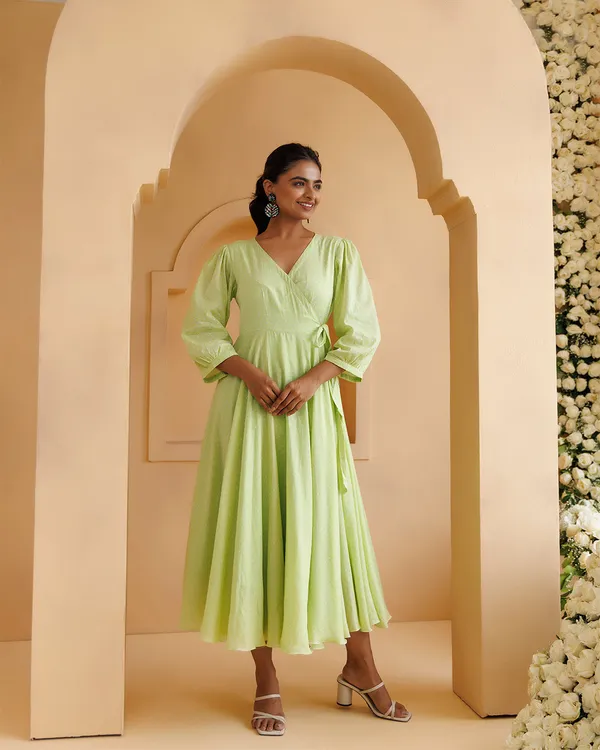Green_Qala_Pista_Polka_Hand_Block_Printed_Angrakha_Dress