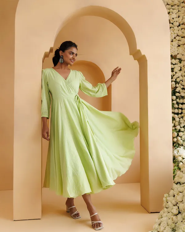 Green_Qala_Pista_Polka_Hand_Block_Printed_Angrakha_Dress