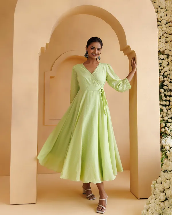Green_Qala_Pista_Polka_Hand_Block_Printed_Angrakha_Dress