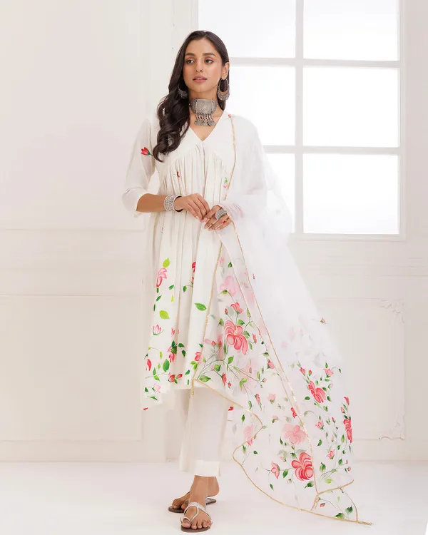 White_Rangreza_Ivory_Handpainted_Gathesuit_Set