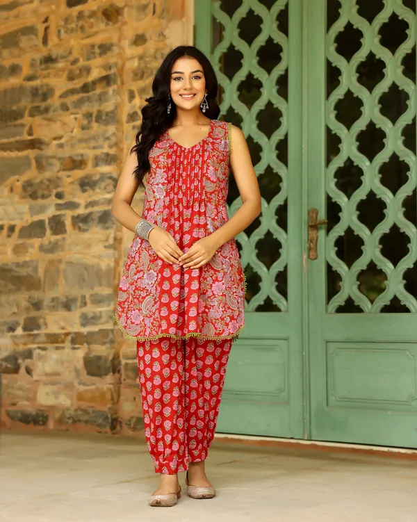 Red_Block_Printed_Cotton_Cord_Set