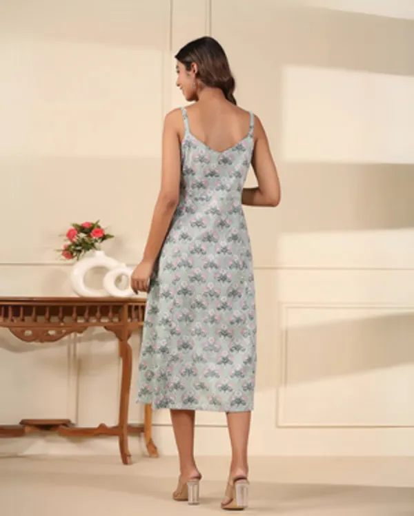 Green_Handblock_Printed_Cotton_Dress