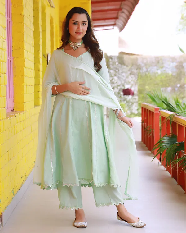 Green_Sitara_Lurex_A_Line_Suit_Set