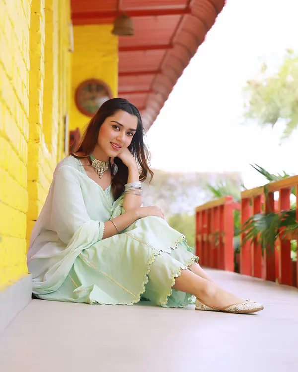 Green_Sitara_Lurex_A_Line_Suit_Set