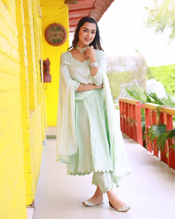 Green_Sitara_Lurex_A_Line_Suit_Set