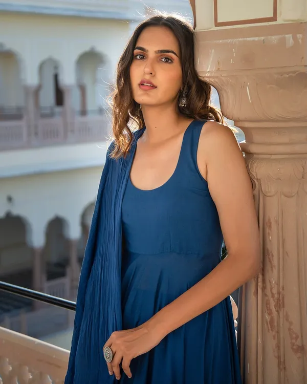 Navy_Blue_Solid_Royal_Mulmul_Anarkali_Suit