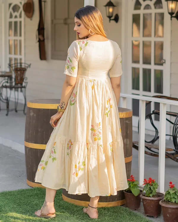 Yellow_Tulip_Block_Print_Mulmul_Midi_Dress
