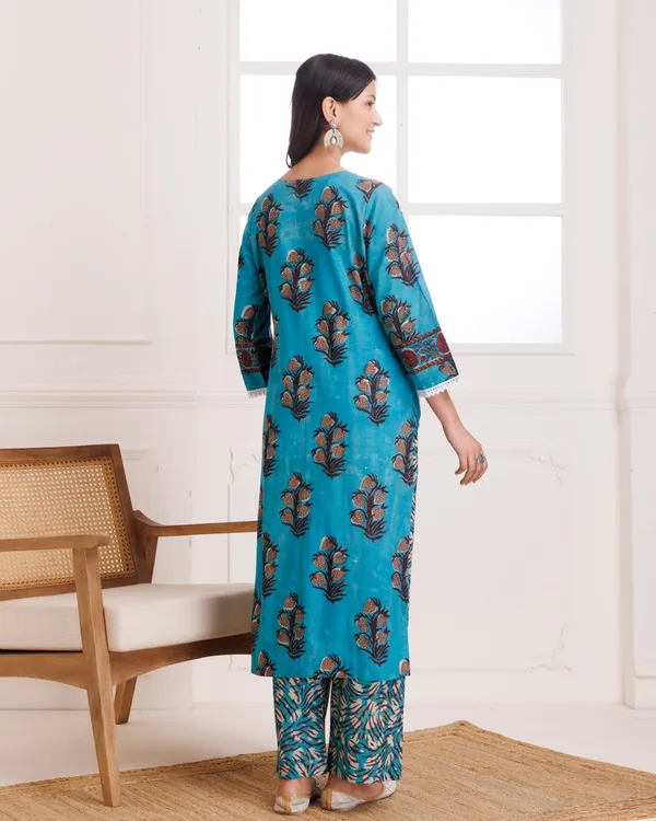 Blue_Turquoise_Hand_Block_Printed_Cotton_Suit_Set