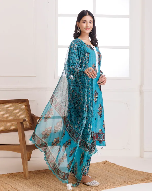Blue_Turquoise_Hand_Block_Printed_Cotton_Suit_Set