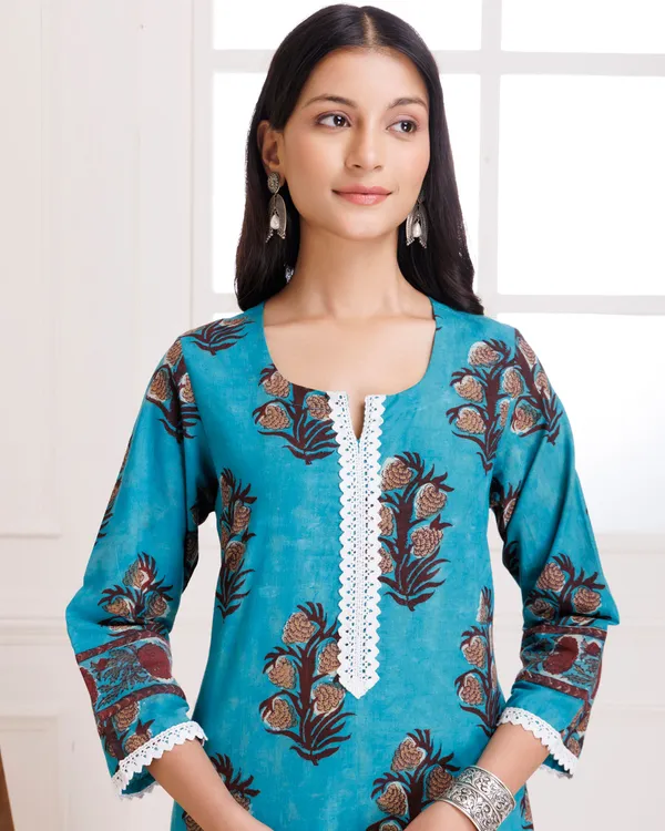 Blue_Turquoise_Hand_Block_Printed_Cotton_Suit_Set