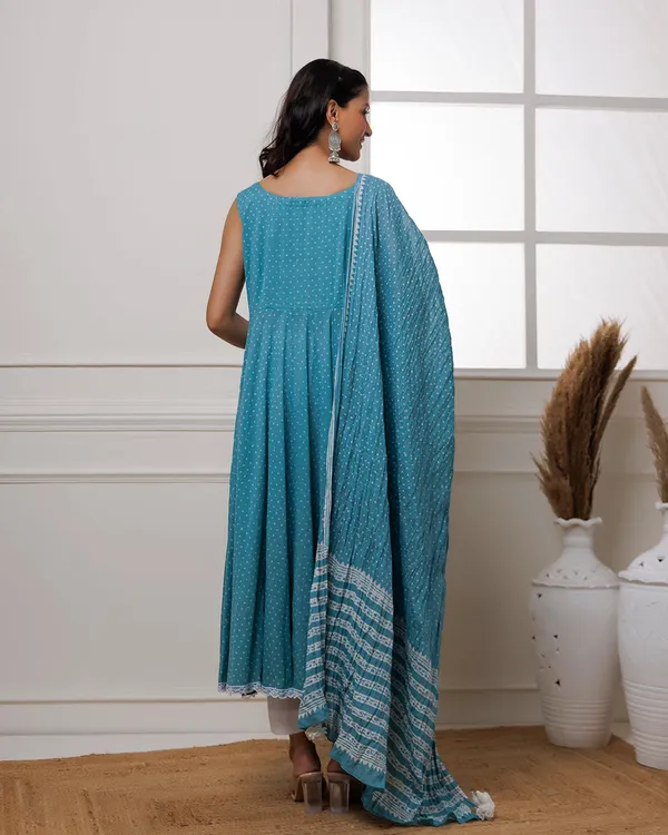 Blue_Turquoise_Polka_Dot_Printed_Cotton_Anarkali_Suit