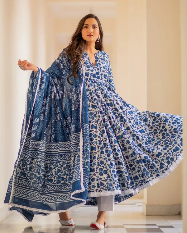 Navy_Blue_Dabu_Print_Anarkali_Suit