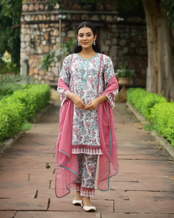 Multicolour_Block_Printed_Cotton_Suit_Set
