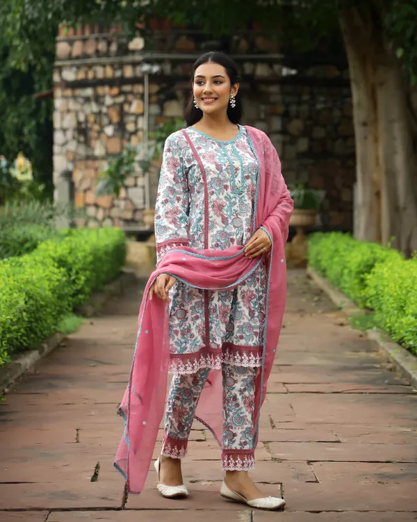 Multicolour_Block_Printed_Cotton_Suit_Set