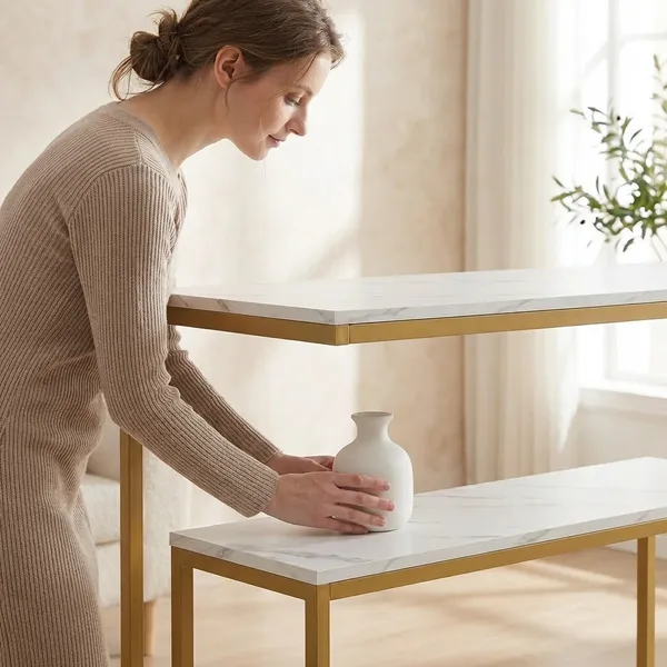 Gold_Tone_Console_Table_With_White_Marble-Effect_Top__2_Tier_Metal_Frame_Entryway_Or_Hallway_Furniture