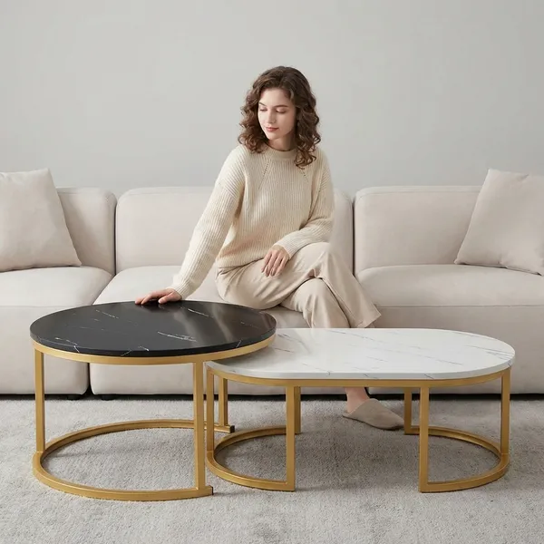 Modern_Nesting_Coffee_Table_Set_With_Marble_&_Black_Glass_Top_(Set_Of_2)