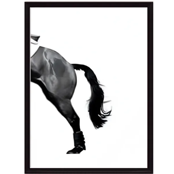 Black_and_White_Horse_Jumping_Wall_Art,_Set_of_2_Framed_Prints,_Equestrian_Theme,_A3+_Size